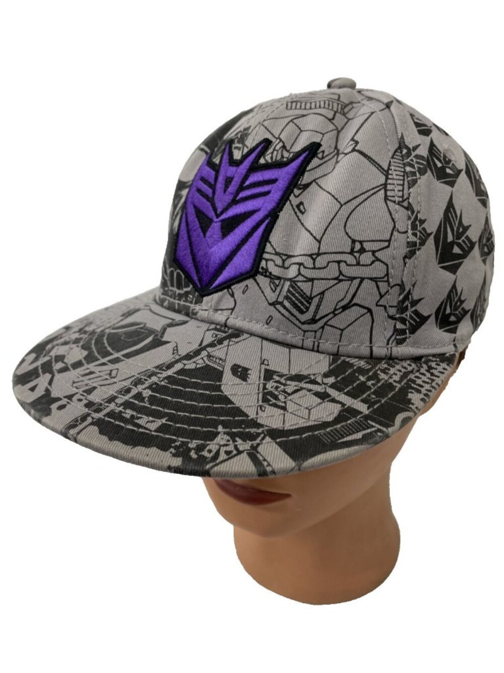 Transformers Baseball Cap Hat Snapback Ball Gray Logo Embroidered Youth